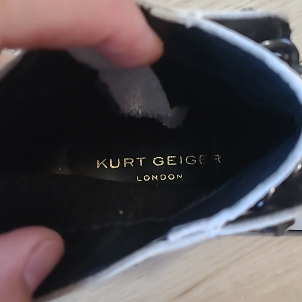 Kurt Geiger White and Black Kids Boots Size 2